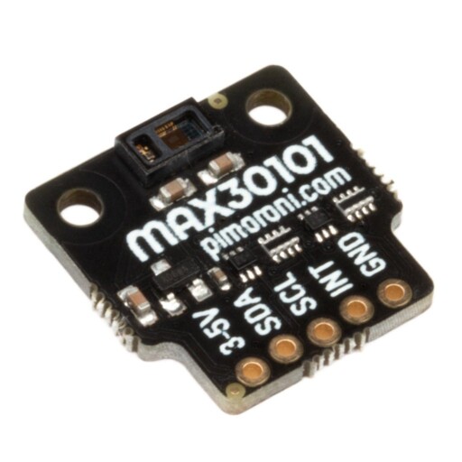 Lato frontale di MAX30101 Sensore frequenza cardiaca, fumo, Ossimetro in formato breakout